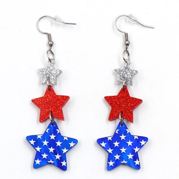 4th July Earrings Star