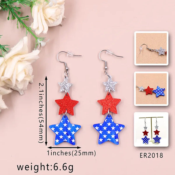 4th July Earrings Star