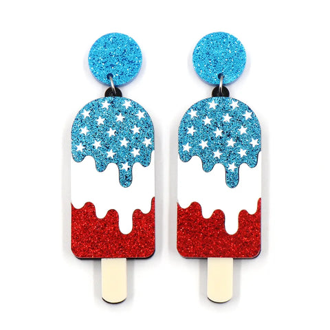 4th July Acrylic Earrings Popsicle